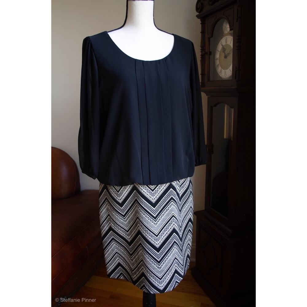 I.N. Studio sheer sleeve mini dress